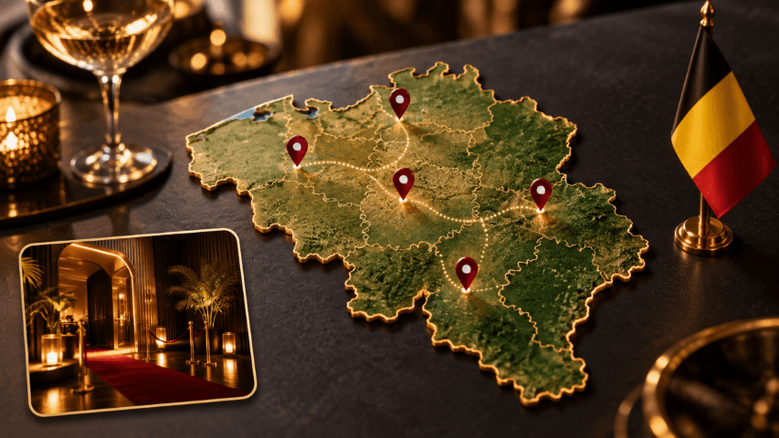 Carte des clubs libertins en Belgique par région