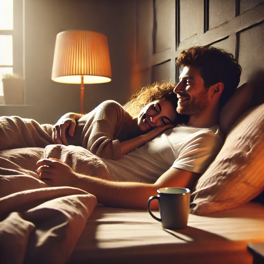 Couple qui échange après une soirée